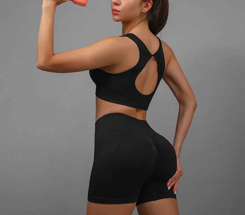 Yoga set sports bra womens fitness set running vest sports yoga shorts set yoga exercise set W250326