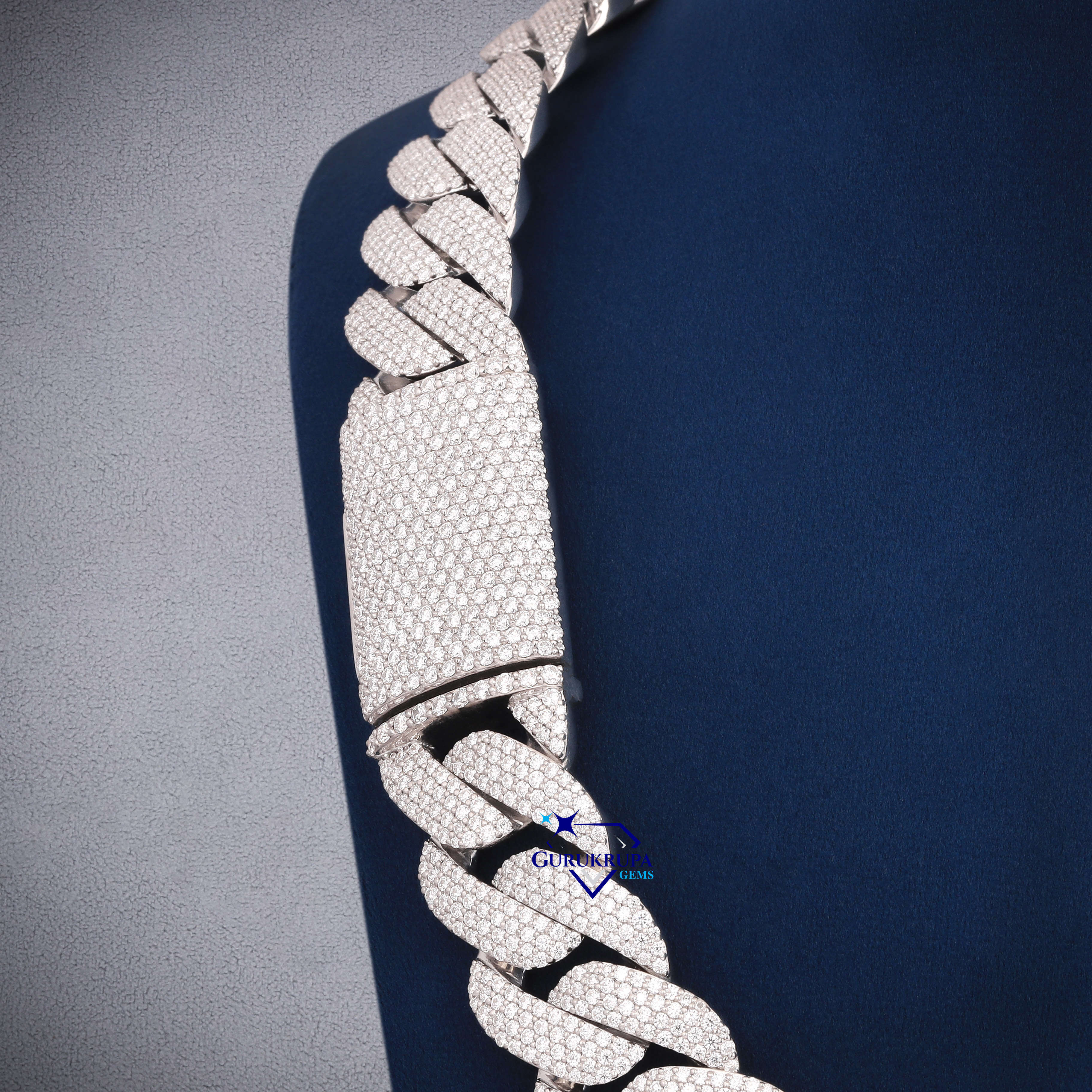 High Quality 22mm 925 Silver Moissanite Cuban Link Men Choker Jewelry Iced Out Full Diamond Cuban Link Chain Necklace for Women