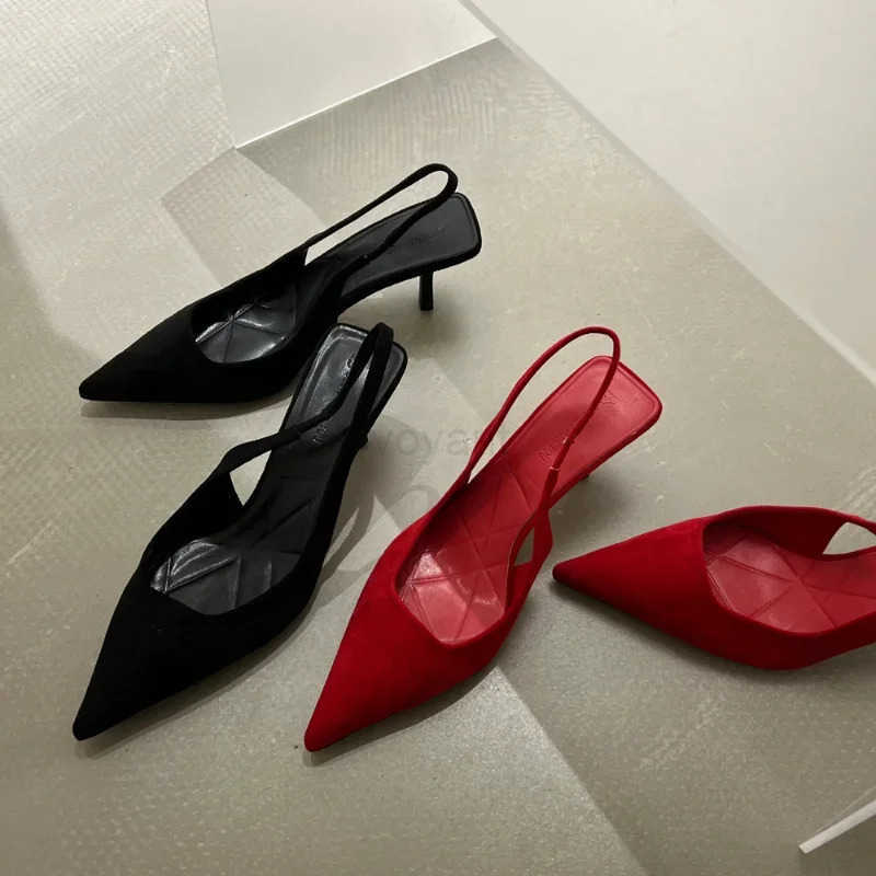 Wens Sexy Red High H 2024 New Wens Summer Strappy Sandals Cfortable Pointed Toe Wen Sandals Fashion Stiletto Shoes Z250326