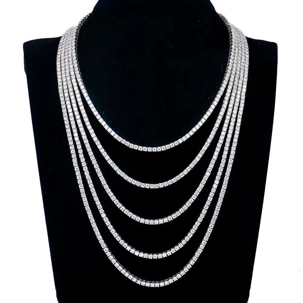 925 Silver Moissanite Tennis Chain 3mm Shining Moissanite Fashion Necklace