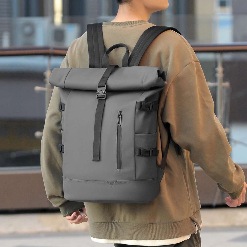 Waterproof Durable Outdoor Roll Top Fashion Casual Backpack For Hiking Travel Men Women Daily Commute