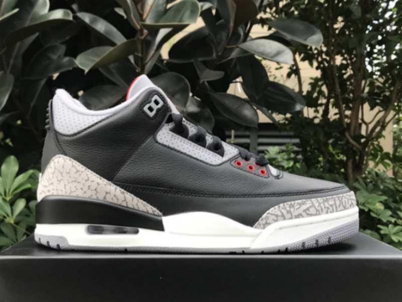 Black Cement 3s Basketball Shoes III White Reimagined Black Cat Tumbled Leather with Grey Elephant Mens Sports Trainers