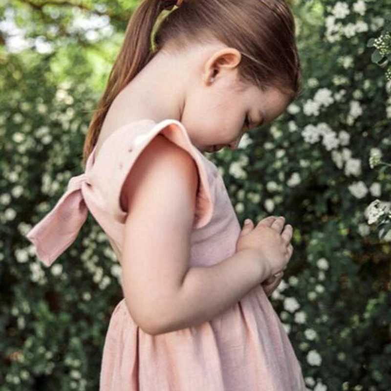 South Korean Slee Summer Baby Dress Flight Sleepwear Cotton Linen Newborn Baby Girl Princess Dress Children Par Dress W250326