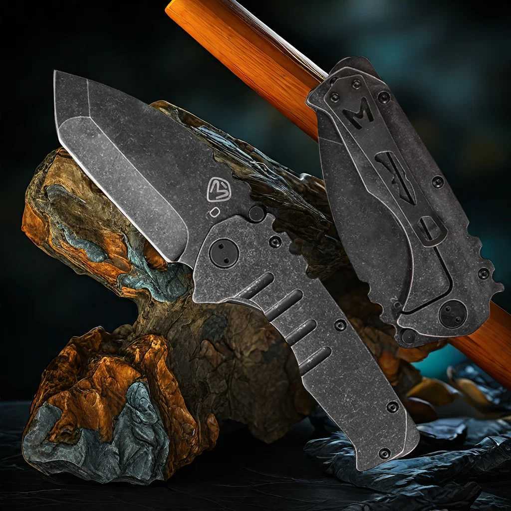 Pocket Folding Knife D2 Steel Full Blade Handle Outdoor Camping Hunting Knife Portable EDC Flip Safety Agent KnifeXJ250326