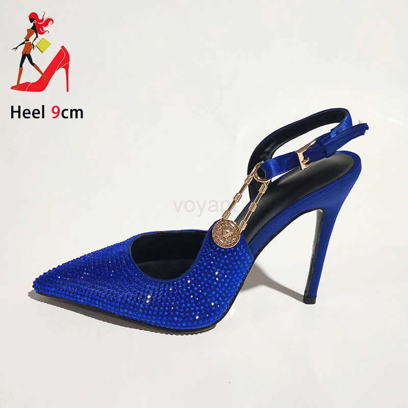 Summer High H For Ladies Diamond Studded Sexy Pointed Toe Par Dress Shoes Luxury Rhinestones Wen Wedding Pr Sandals Z250326