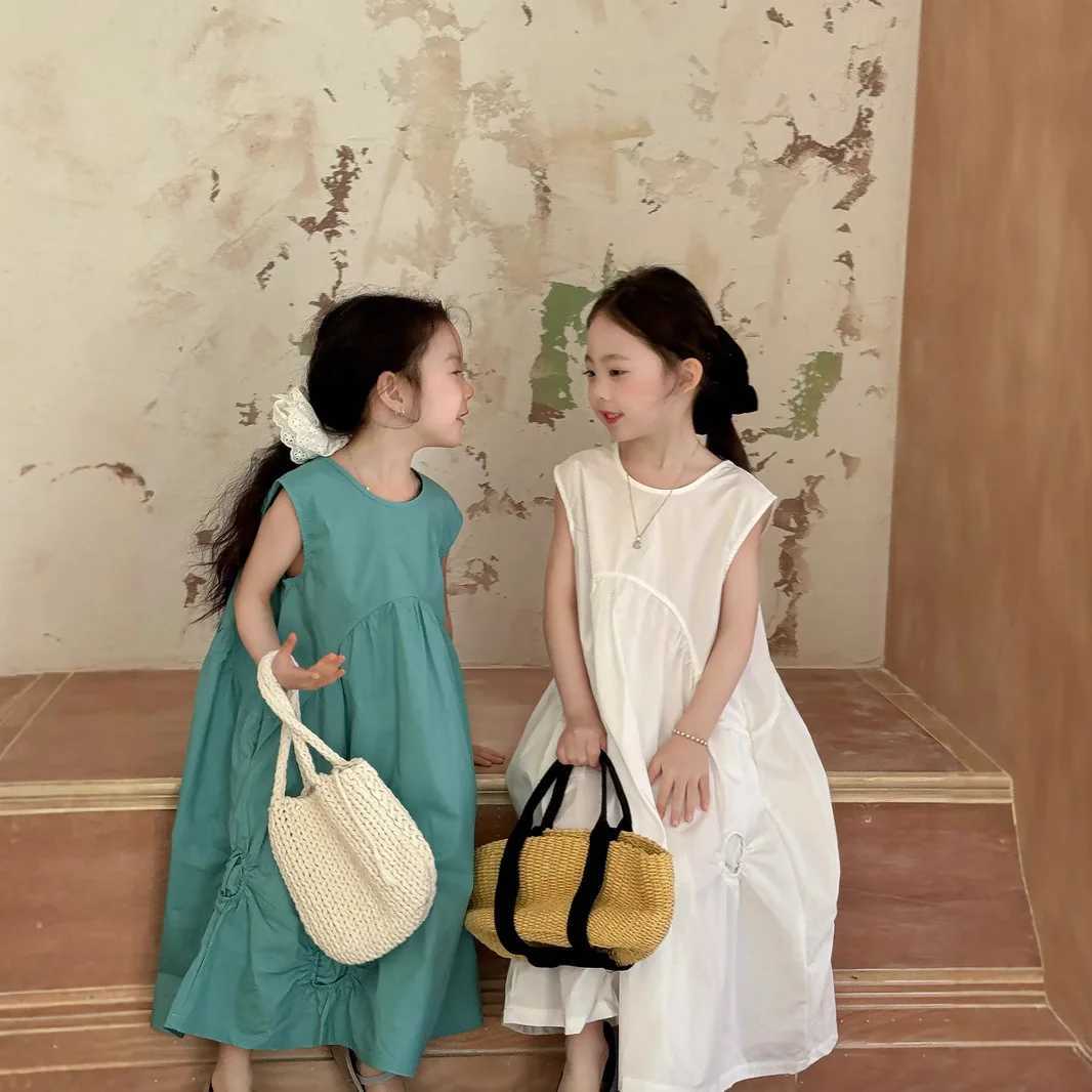 New round irregular vest for girls in summer high-end warm dress for children casual W250326