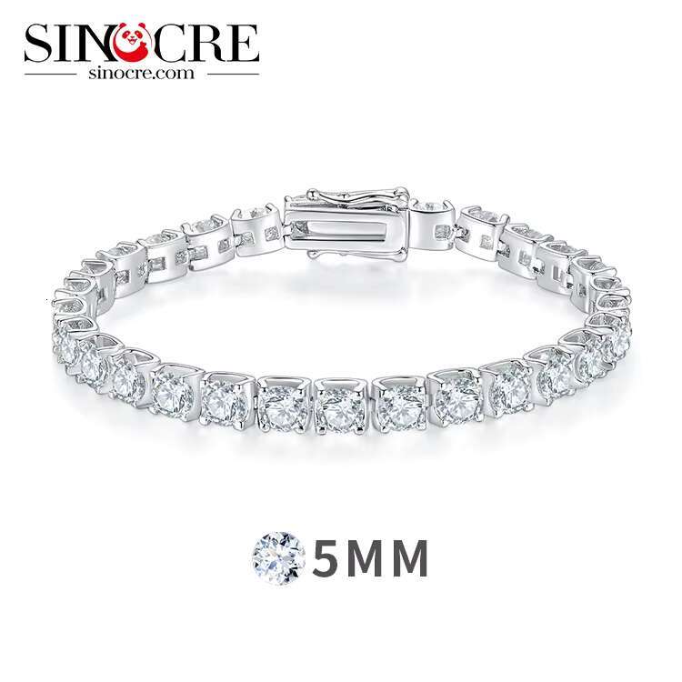 Moissanite Cluster Tennis Chain Mossanite Wholesaler Sinocre S925 Sterling Couple