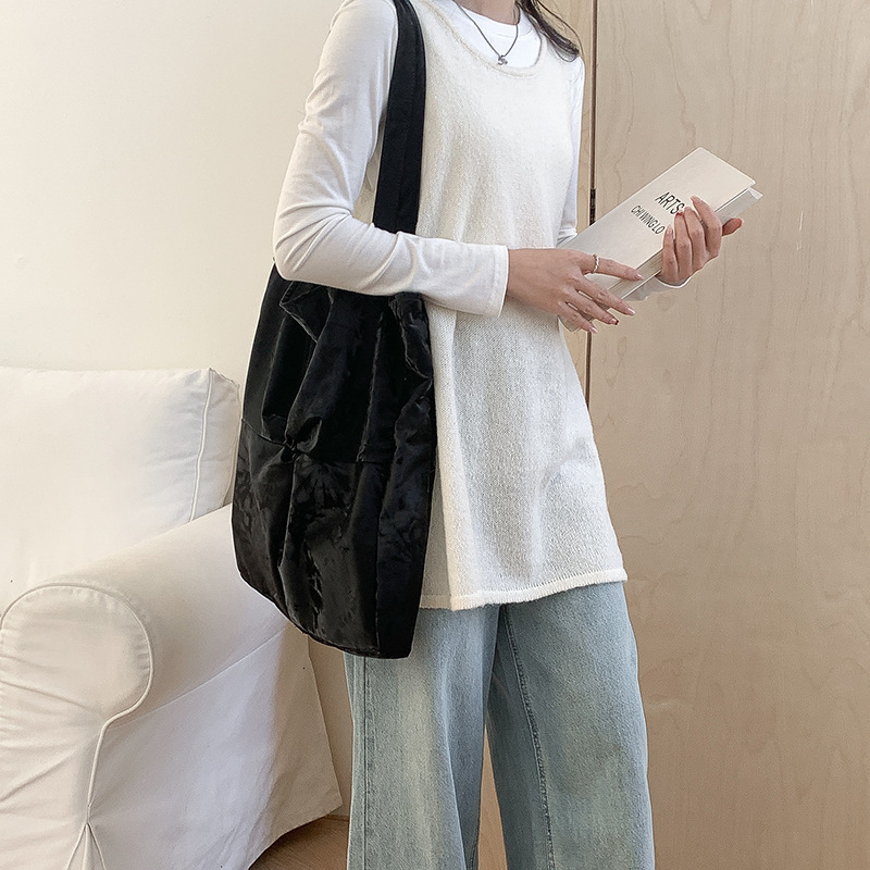 Small Design Lazy Style Simple Large Canvas Bag Japanese Literary Spring New Large Capacity Shoulder Bag Designer Bag for Women