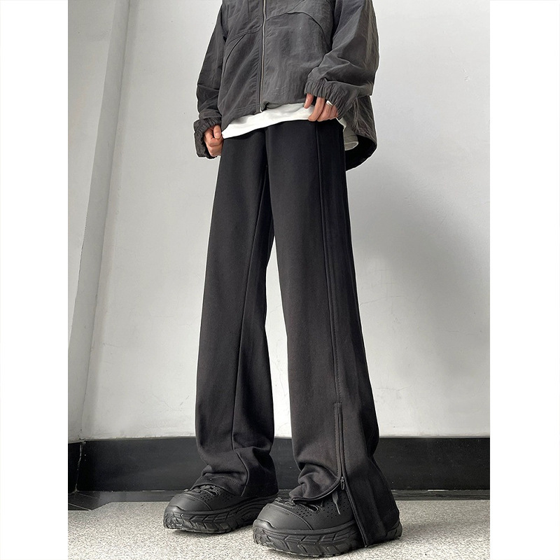 Mens Waist Drawstring Straight Leg Pants Autumn And Winter Sports Pants For Leisure Activities 240821
