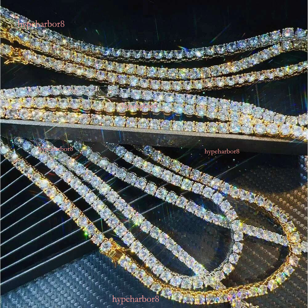 Hip hop Jewelry 6.5mm Sier VVS Dia necklace chain Fashion Iced out Moissanite Tennis Chain