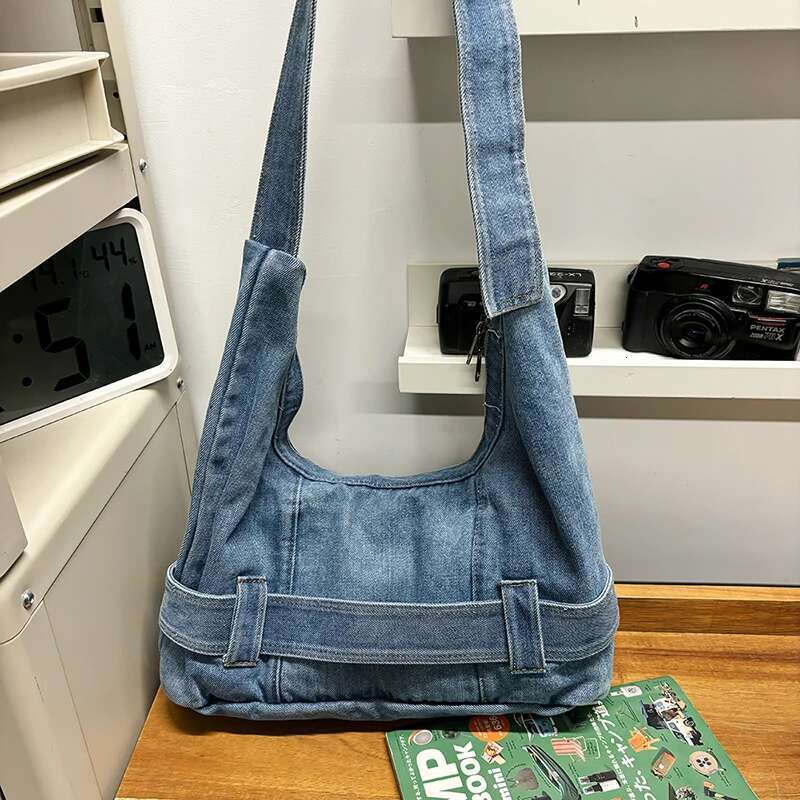 Designer Denim Shoulder Women Fashion Canvas Female 100% Cotton Casual Totes New In 2025 Vintage Cloth Crossbody Bags