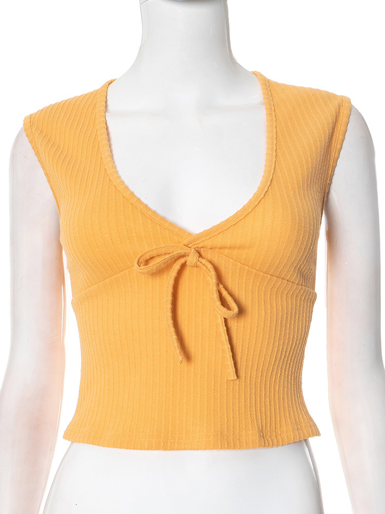 2025S Fashion Designer Y TP Women S Spring Summer New Collection Solid Color Low Neck Sleeveless Vertical Texture Tight Tank Top T Shirt