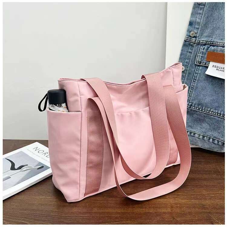 2023 New Women's Solid Tote Shoulder Casual and Simple Mommy Outgoing Bag Canvas Handbag
