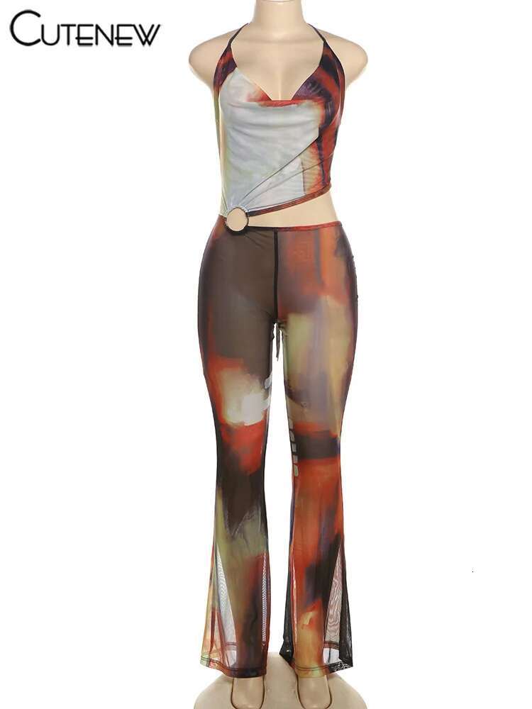 Cutenew Vintage Panelled Women Jumpsuits Summer Halter Waistless Bandage Skinny Overalls Female Trend Hipster One Piece