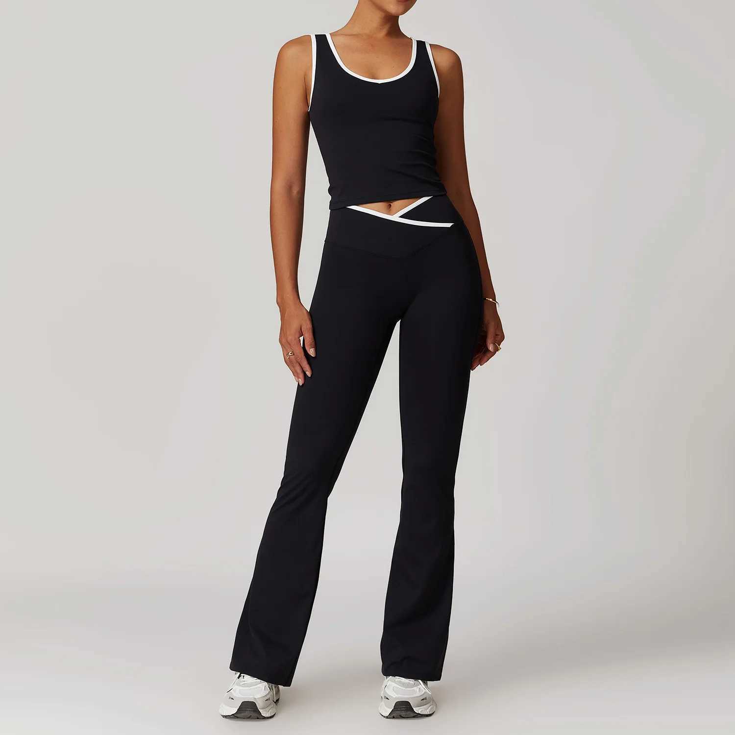Womens clothing yoga set 2-piece sportswear fitness sportswear gym track and field clothing high waist leg sports bra sportswear W250326