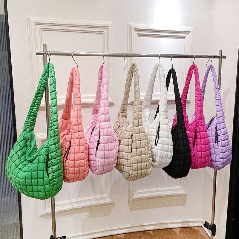 Large pleated cloud 2025 new L size large capacity tote cotton clothing Korean version casual crossbody shoulder bag