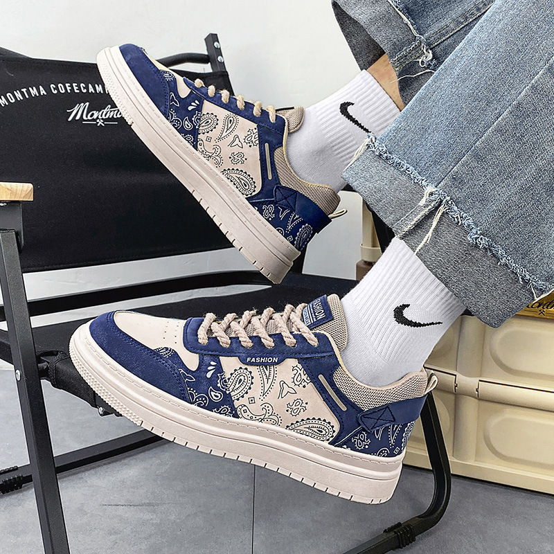 2025S New Trend Designer Live Broadcast Of New Cashew Flower Men S Trendy Shoes Versatile Trend Low Top Spring Canvas Sports Board Shoes