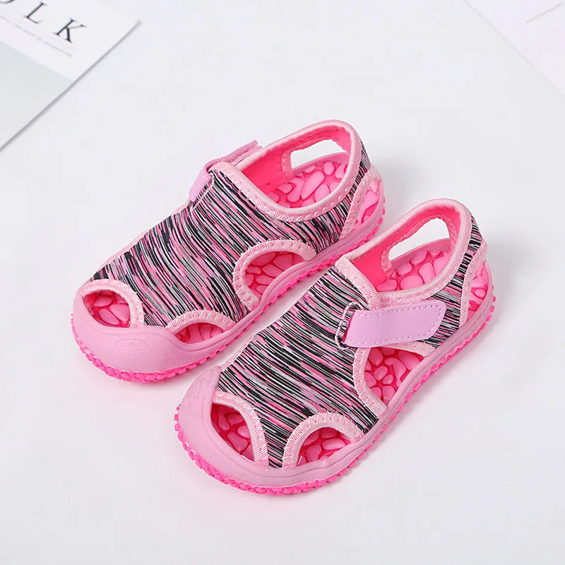 Summer Baby Boys Sandals Children Beach Sandals Soft Bottom Unisex Girls Non-slip Infant Shoes Kids Outdoor Anti-collision Shoes 250326