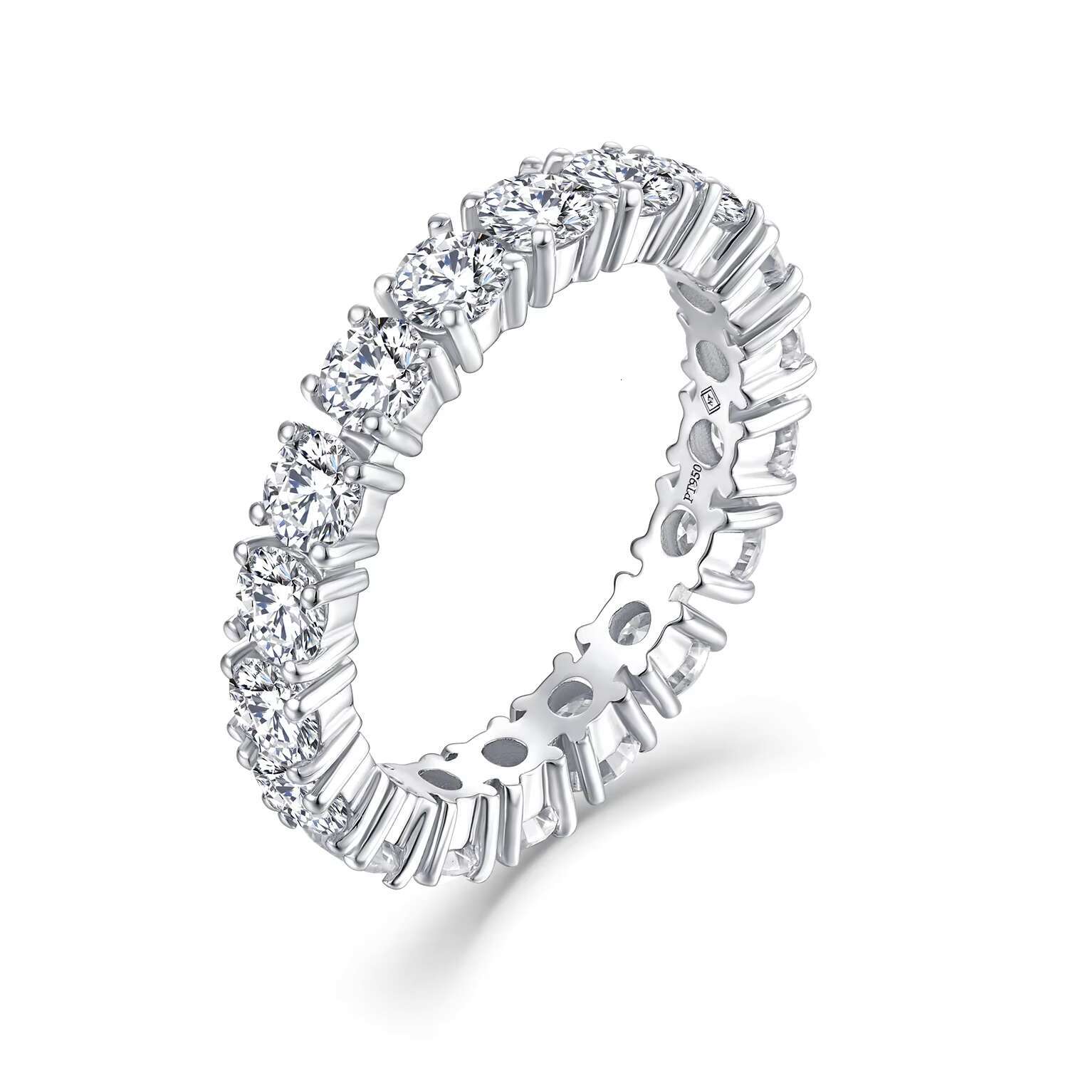 2023 Trendy Fine Jewelry Mossanite Ring 925 Sterling Silver Jewelry 3.5mm d Vvs Moissanite Tennis Ring