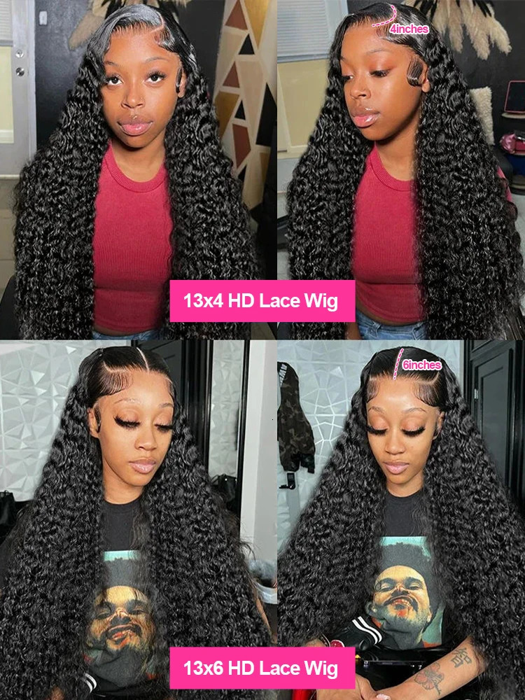 300% High Density Loose Deep Wave 40Inch 13x6 13x4 HD Lace Frontal Human Hair Wig Full Glueless Ready To Go Preplucked Curly Wig 250322