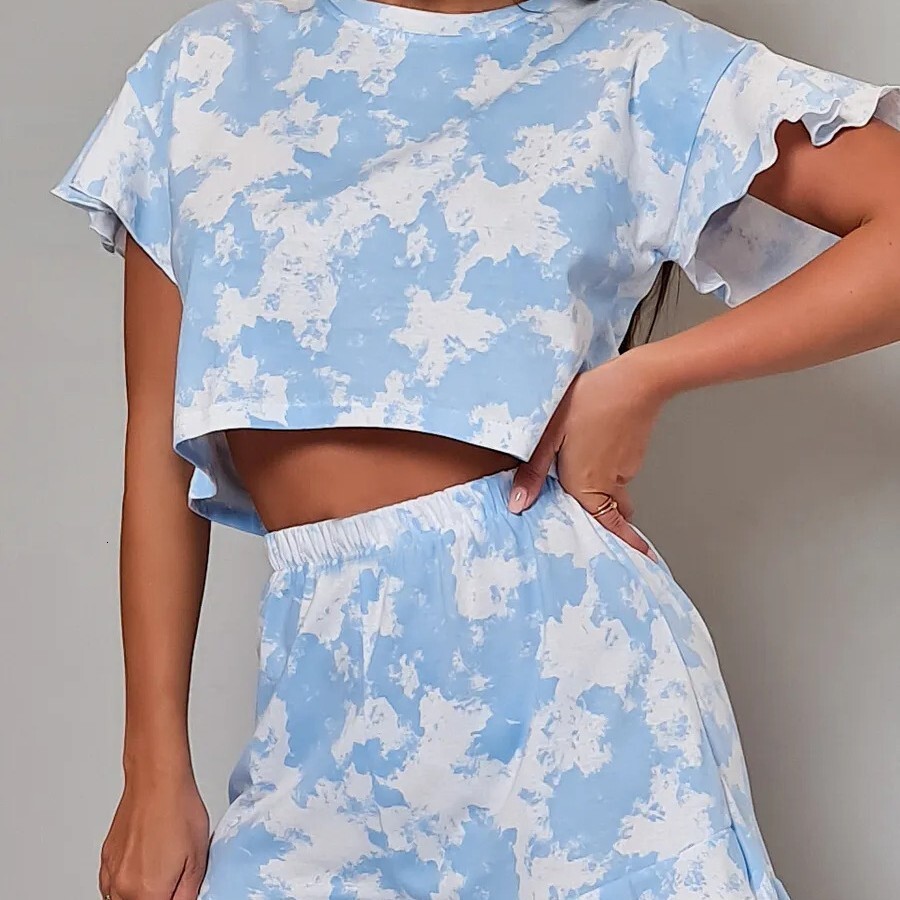 Spring and summer new hot list printed shorts, short sleeves for outerwear, home wear, women's pajamas