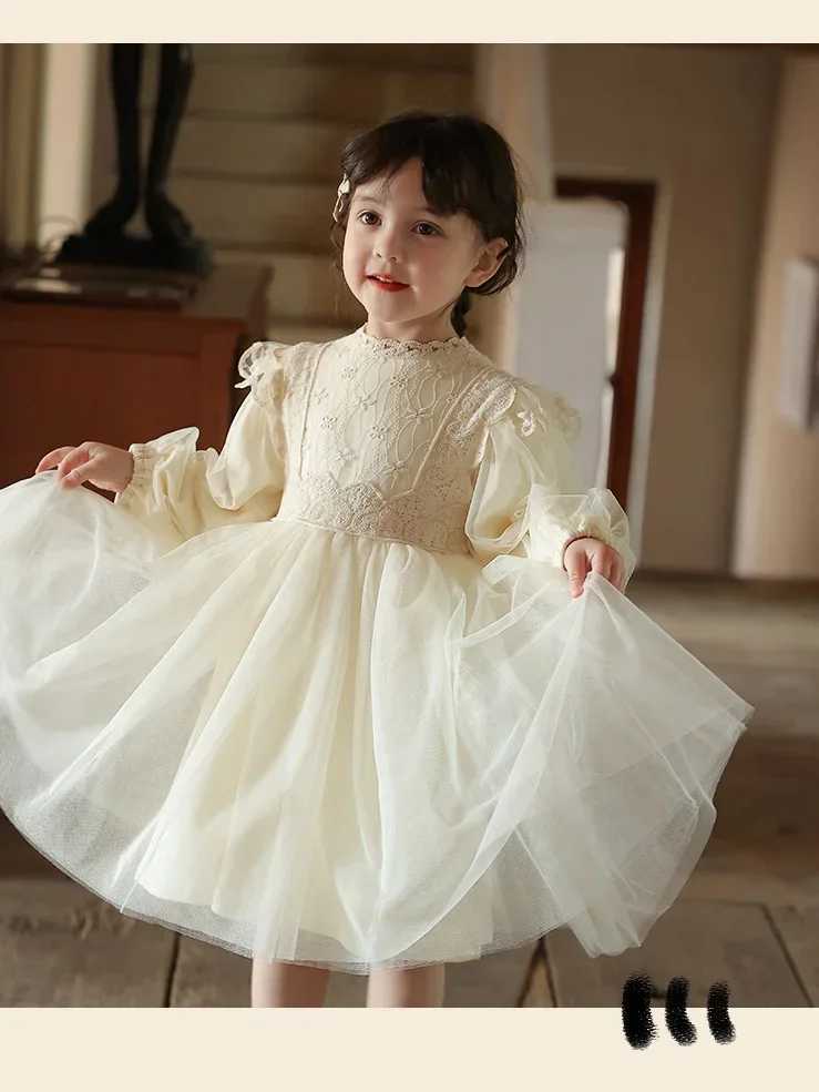 2024 Girls Fashion Lace Fluffy Yarn Dress Baby Spring/Summer New Princess Dress Gaozi Birthday Dress W250326