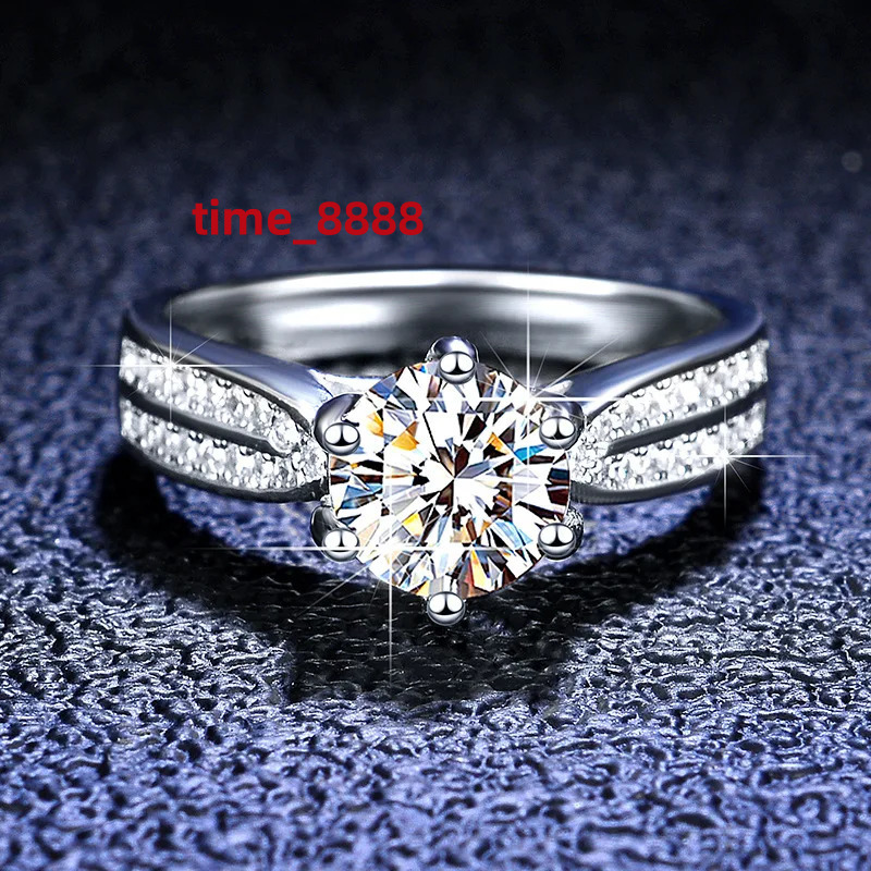 18k White Gold Original PT950 Platinum Ring Sparkling D Color 0.5-3 Carat Moissanite Lab Diamond Rings Wedding Jewelry for Women