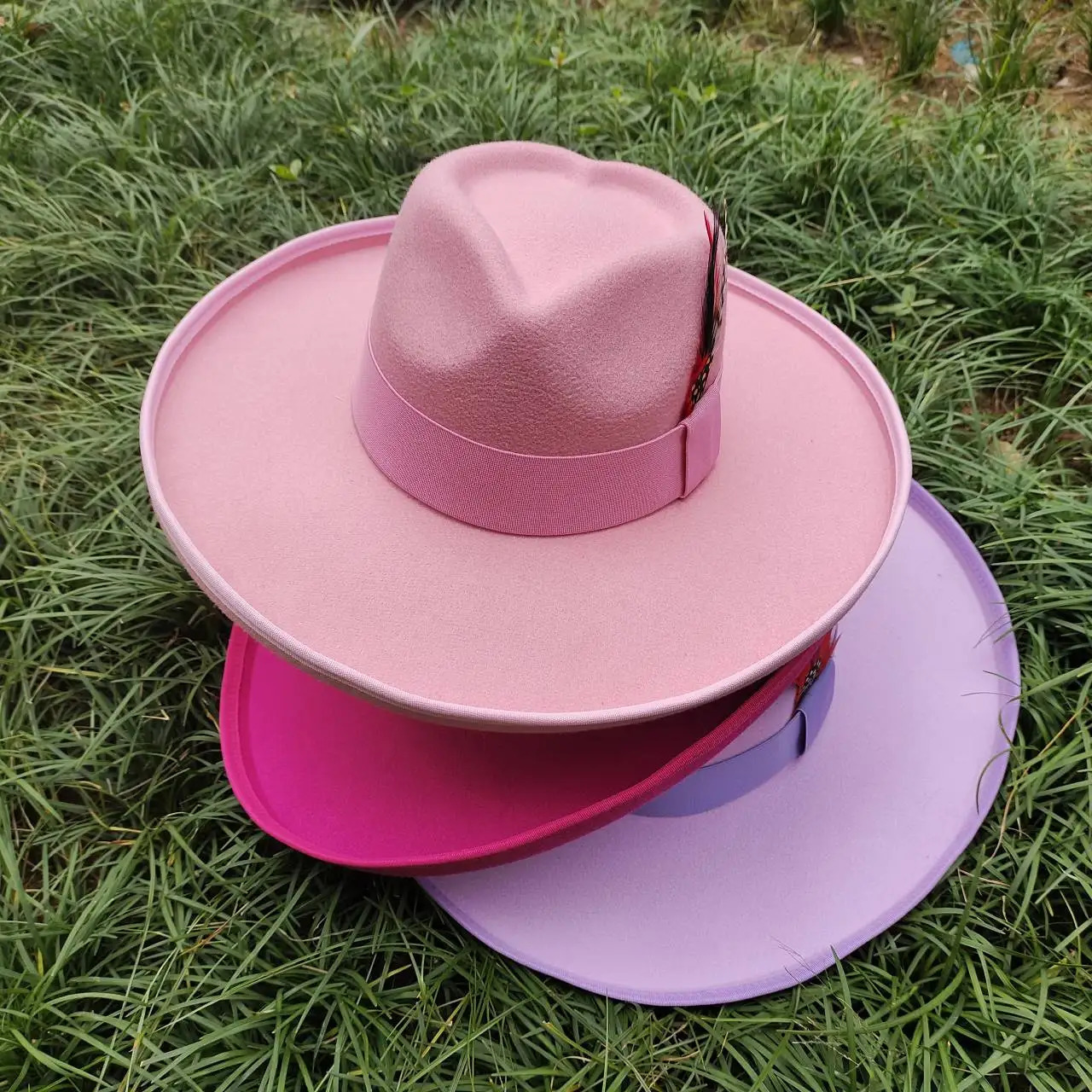 Womens Love Fedora Royal Blue Big Bury Fedora Large Monochrome Unisex Jazz Hat 250325