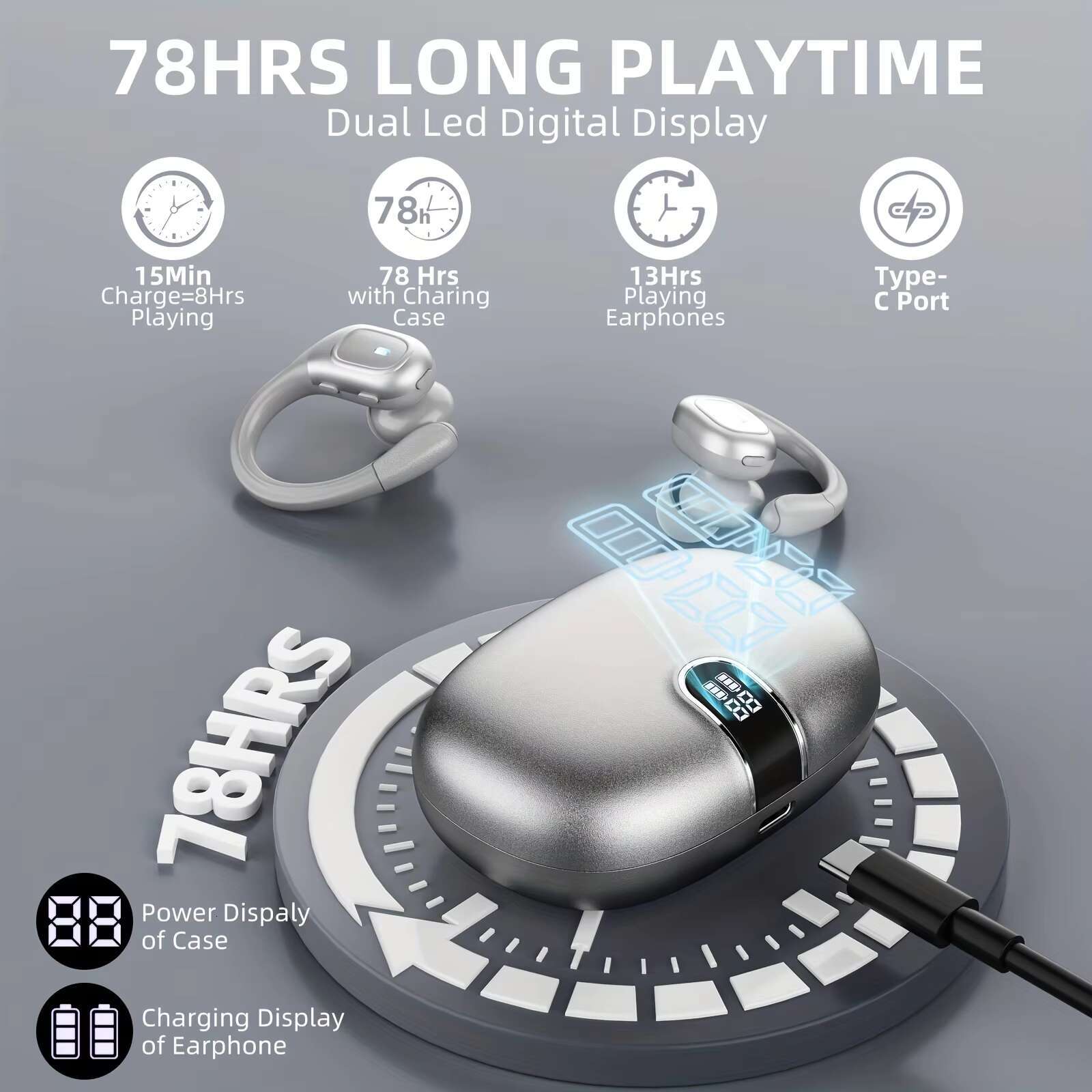 2025 New Noise Canceg Sports Headsets Small Speaker Hanging on the Ear Wireless Gaming Earphones Hanging-ear Headphones