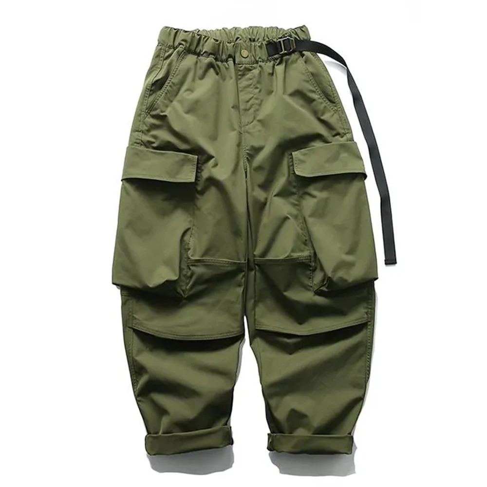 Mens Fashion Solid Color Y2k Trouser Summer Loose Leisure Outdoor Function Trouser Mens Multi Pocket Work Trouser 250324