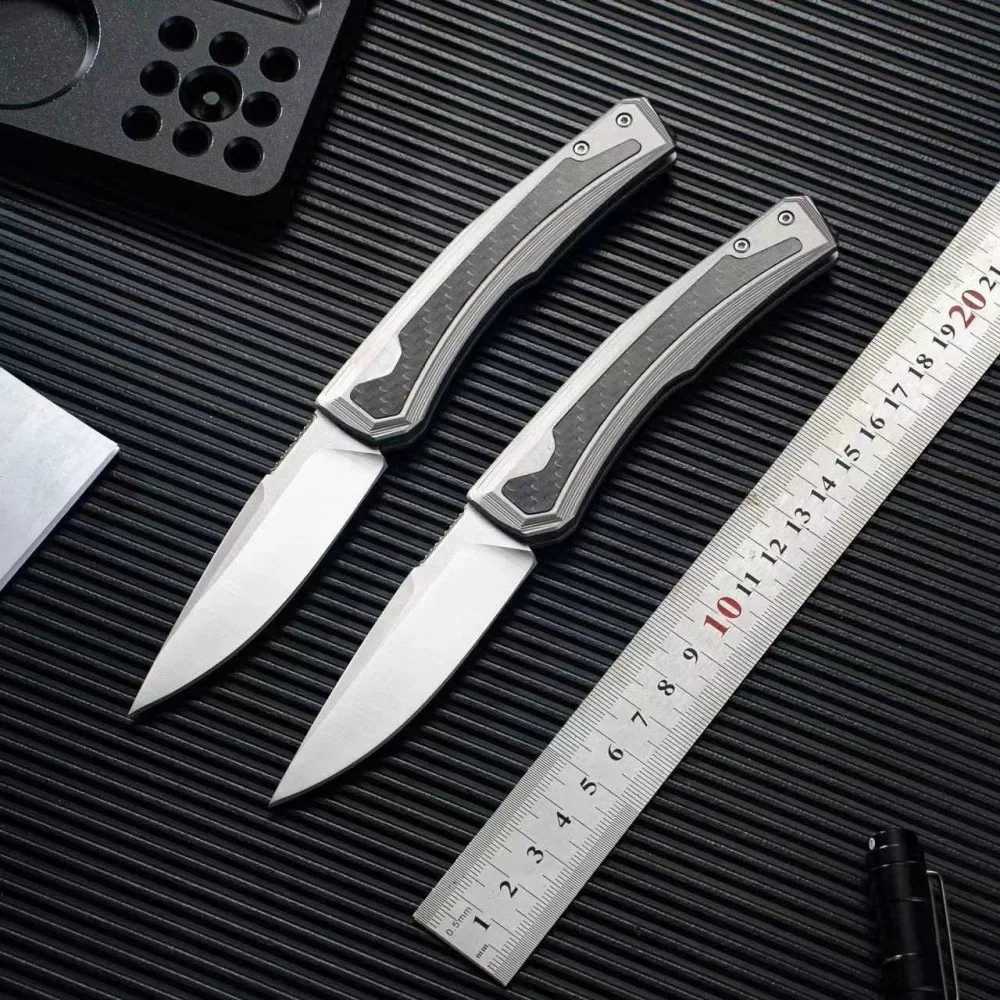 High quality 0556 POCket folding knife 9cr13 blade caRBon fiber handLE hunting survival outdoor knife Edc tactical toolXJ250326