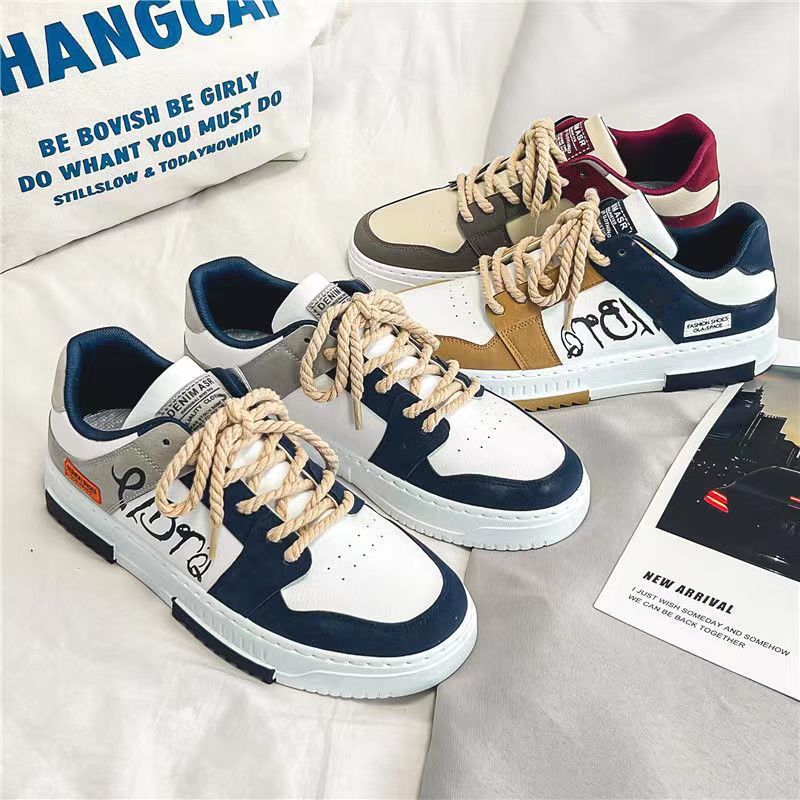 Designer Shoes New Spring Men's Niche Woven Rope Tied Board Shoes Korean Version Fashionable Breathable Student Casual Youth Canvas Shoes