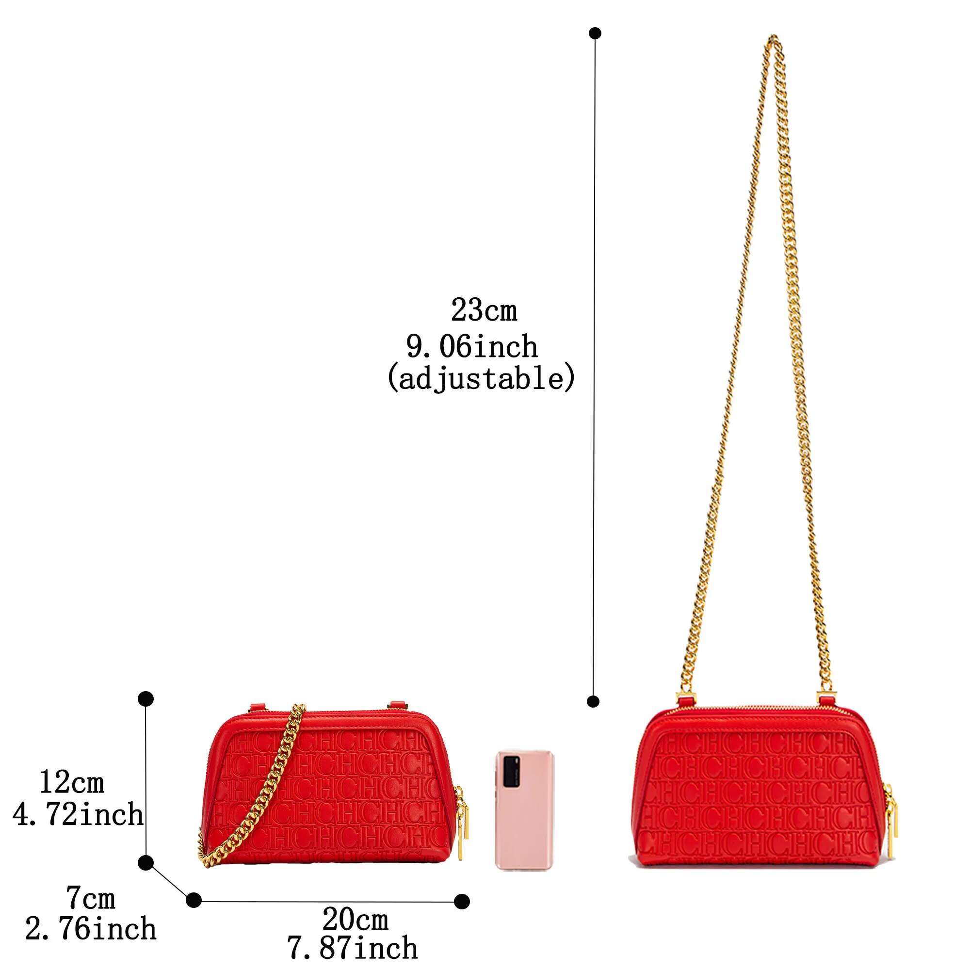 CHCH Women's Shoulder New Mini Shell Simple Metal Chain Bag