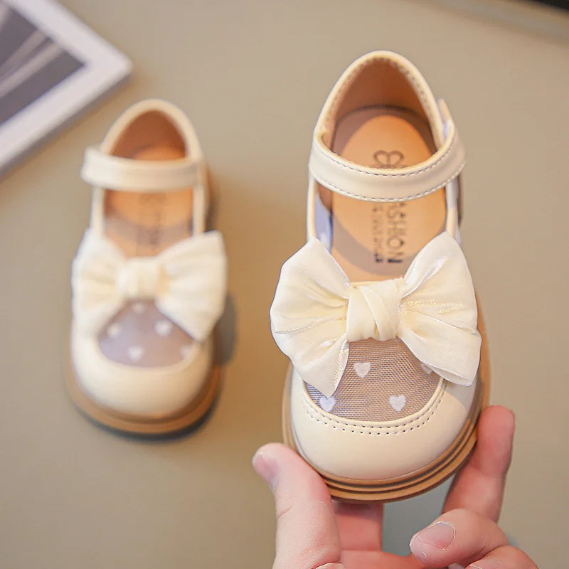 Summer Fashionable Cute Round Toe Breathable Bow Sandals Comfortable Solid Color Casual Girls Lightweight Walking Shoes 250326