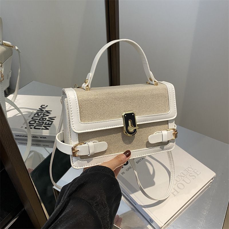 Women's Contrast Color This Year Popular Trend Ins Hand Held Single Shoulder Crossbody Ladies Small Square Bag