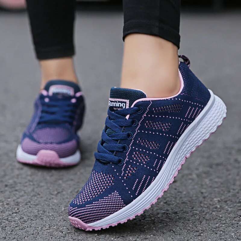 2025 Summer New Casual Breathable Walking Mesh Designer Fashion Flat Shoes Women's White Sports Shoes