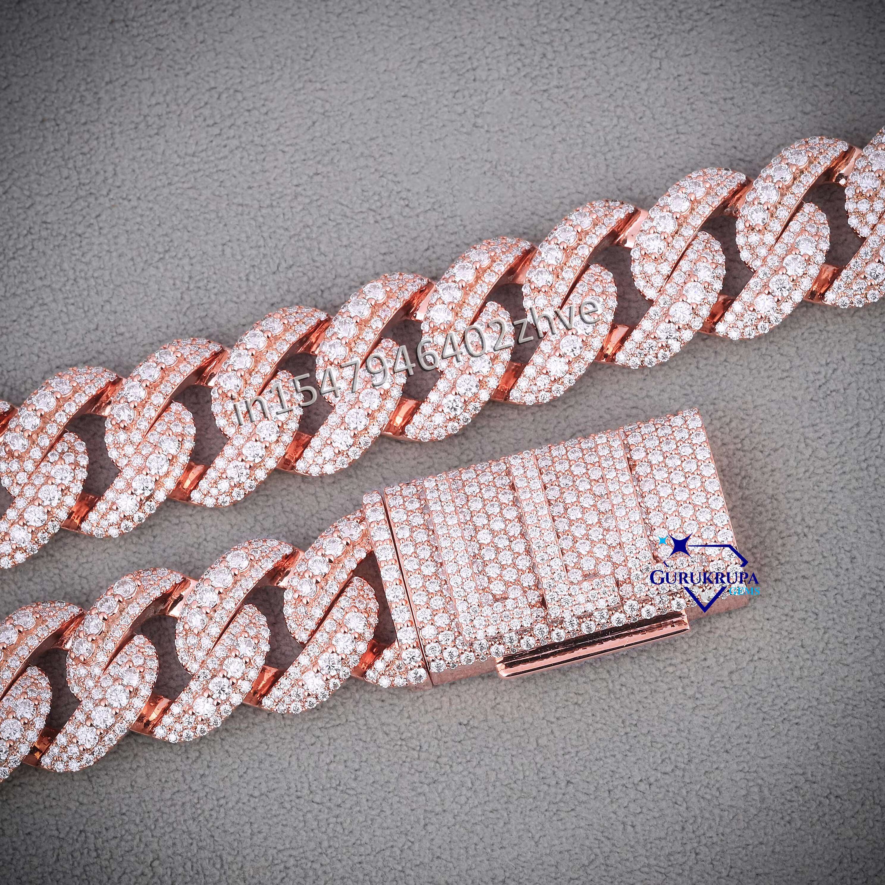 Hiphop Moissanite Necklace Custom Lock 20mm Cuban Link Chain VVS Diamond Moissanite Chain Solid 925 Silver Ice Jewelry