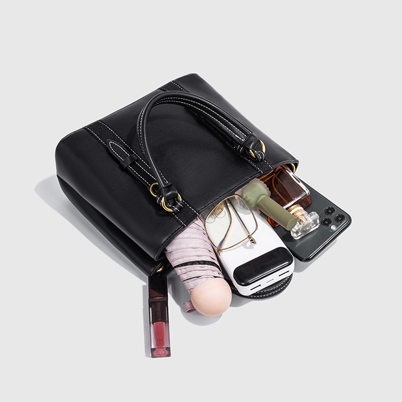 Hot black mini city tote crossbody bag everything bucket bag Double compartment killer bag