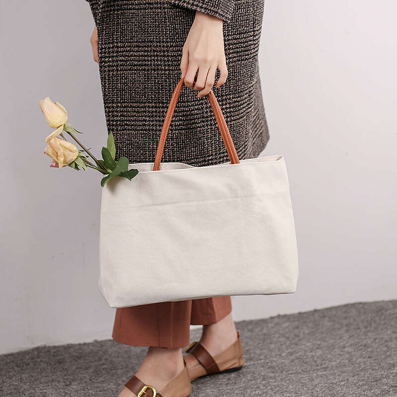 2024 New South Korean Large Capacity Canvas Instagram Style Small and Popular Design Handheld Shoulder Tote Shopping Bag