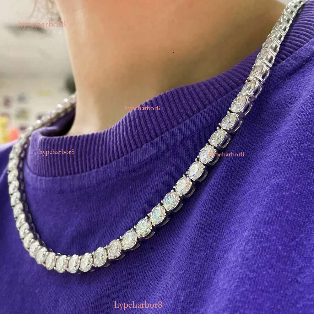 Hip hop Jewelry 6.5mm Sier VVS Dia necklace chain Fashion Iced out Moissanite Tennis Chain