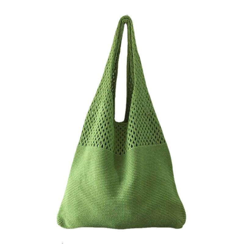 Autumn and Winter Bags Versatile Knitted Solid Color Handbag Commuter Large Capacity Bucket Bag 2024 Women
