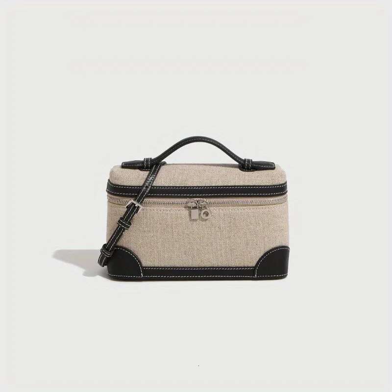Lunch New 2025 Vintage Niche Canvas Color Single Shoulder Crossbody Female Senior Texture Hand Box Bag