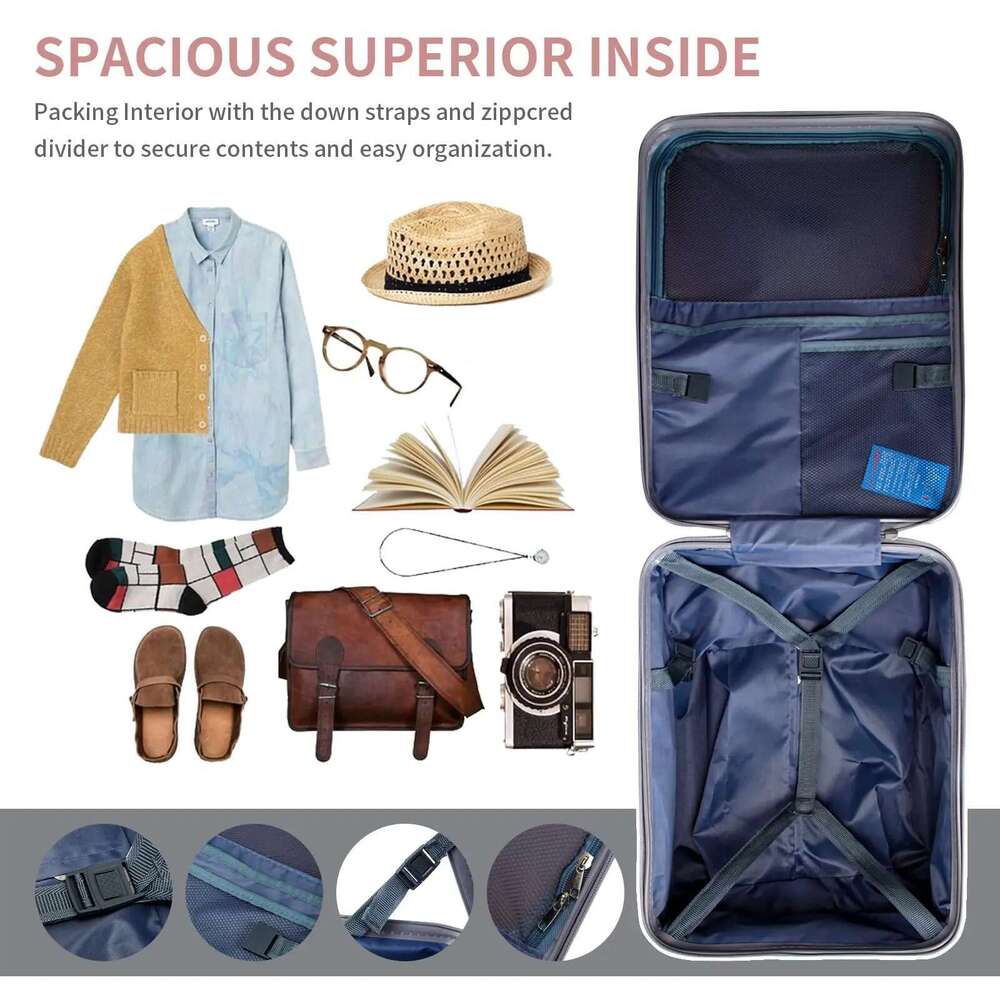 Expandable Spinner Wheels,Large Suitcases with Child Seat Design,20 inch Hardside Carry on Lage for Travel