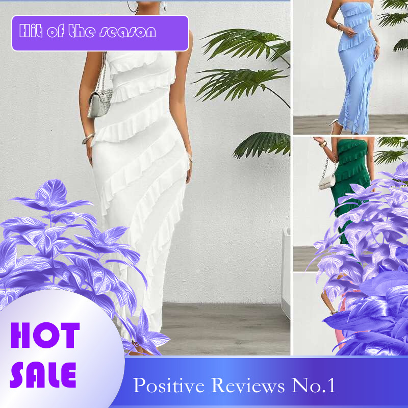 Dongdumaoyi Dames Lente Zomer Sexy Bodycon Effen Kleur Afslankende Strapless Jurk A