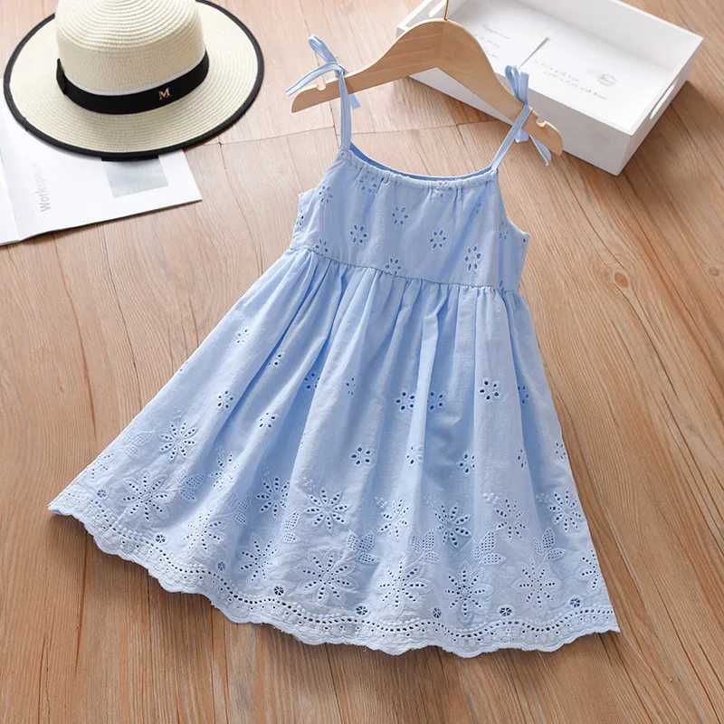 Little Maven 2024 Summer Childrens Baby Clothing Sleeveless Dress Flower Childrens Clothing Vest Cotton W250326