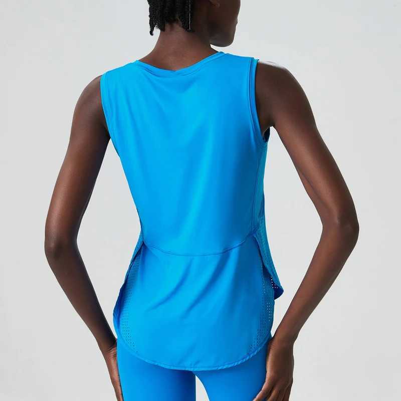 Summer sleeveless yoga T-shirt for women loose fit fitness running vest breathable and quick drying gym vest womens sportswear W250326