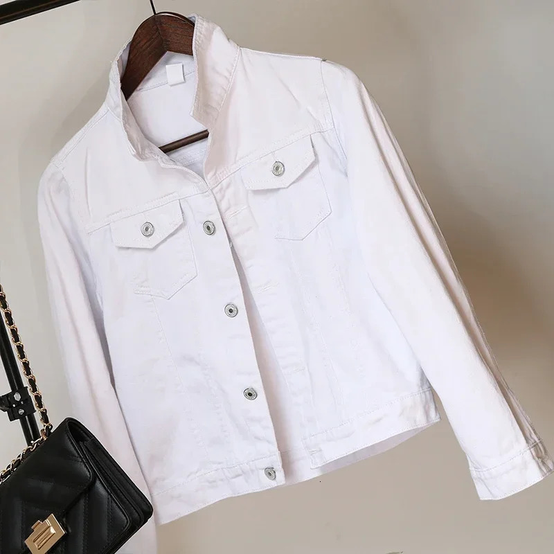 Womens Denim Jacket SpringSummer 2024 Casual Short Korean Edition Solid Color 250318