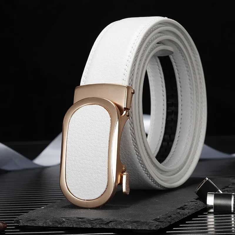 Gemstone Blue Belt Mens Automatic Buckle Fashion Casual Cinturon Womens Belt Green White Black Brown Red W250326