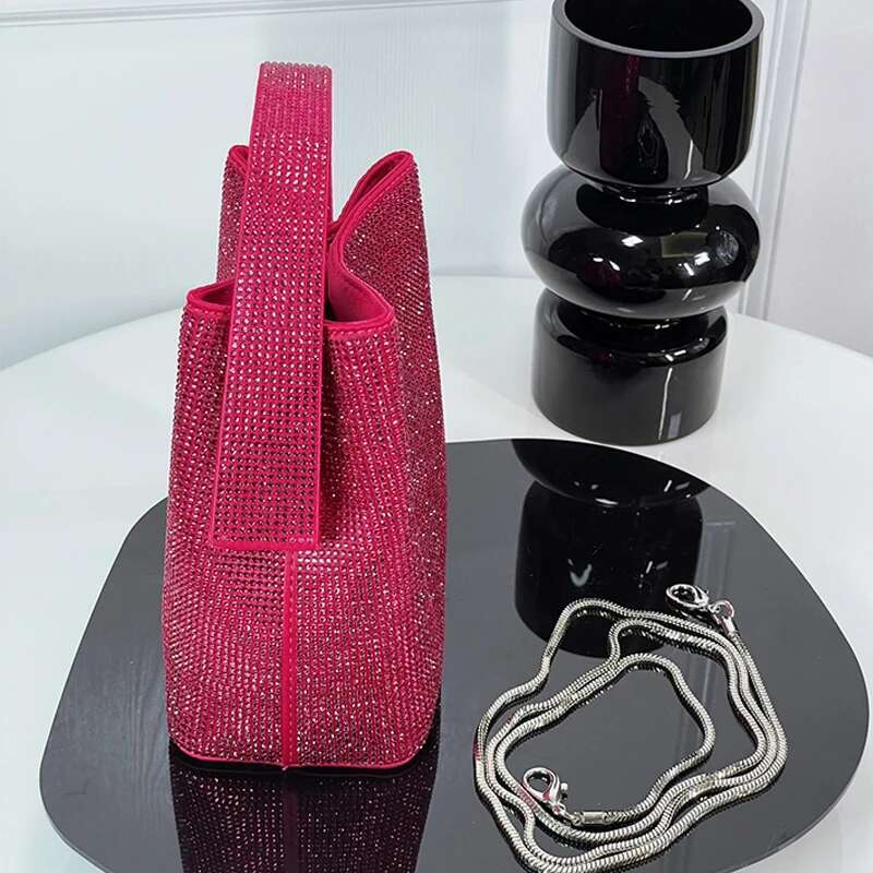 Evening Shiny Rhies Clutch Party Bags For Women Designer Handbag Purse 2023 New In Fashion Mini Shoulder Crossbody