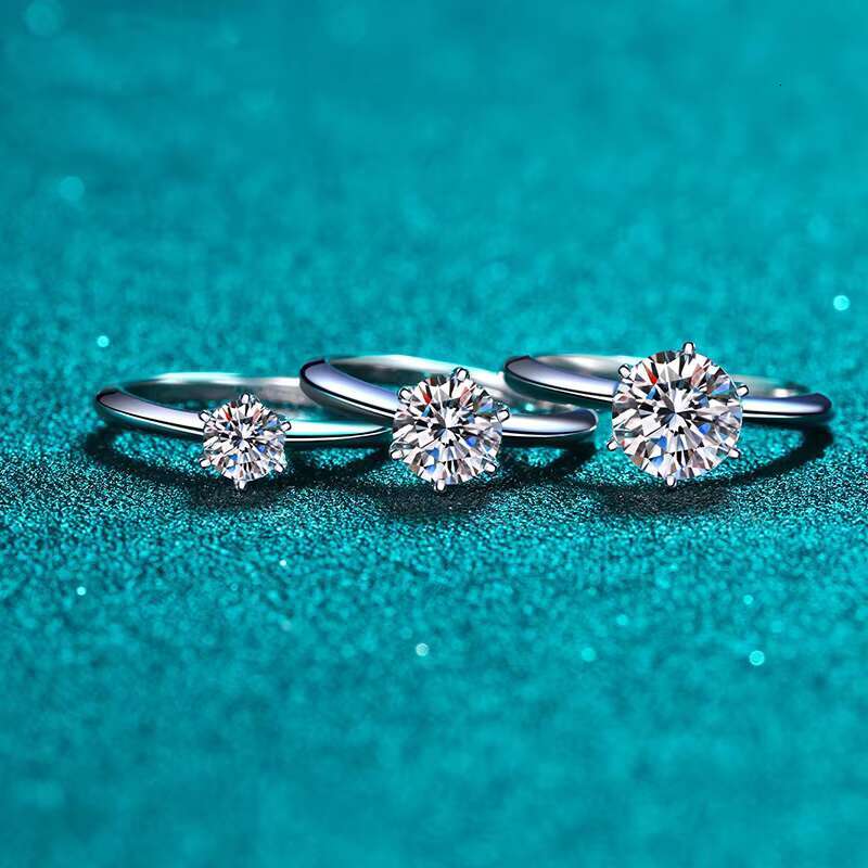 Custom High Quality Moissanite Ring Fine Jewellery Promise Women 925 Sterling Silver Ring for Wedding